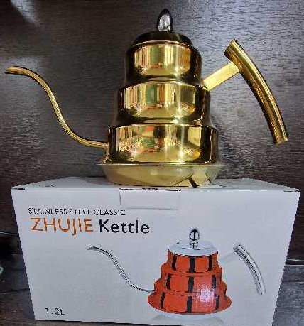 Чайник из нержавеющей стали Золотистый ZHUJIE Kettle 1.2л