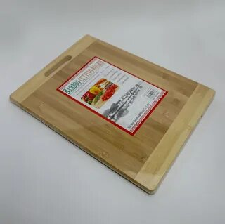 Разделочная доска с ручкой кухонная 26х36см (бамбуковая)