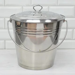 Ведро нержавейка с крышкой 22см, 5л