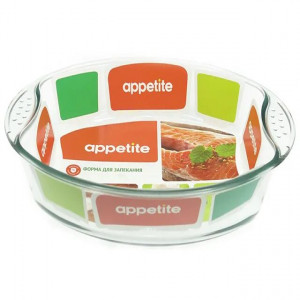 Форма стекл овал 30x21x6см/2,0л с руч ТМ Appetite