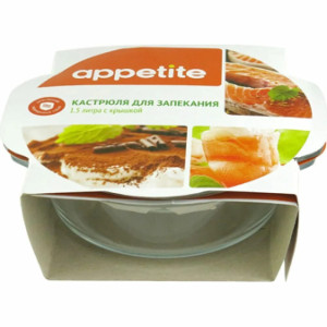 Кастрюля стекл 1,5л ТМ Appetite