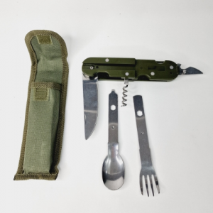 Нож складной с ложкой и вилкой турист