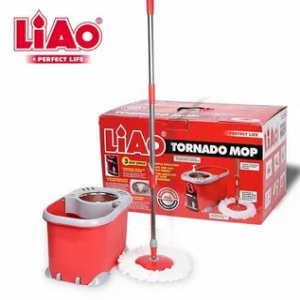T130032 Швабра Tornado Нерж сталь / Пластик /Микрофибра.двухсекционный ручка из нерж