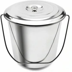 Ведро нержавейка  с крышкой  32см, 14л