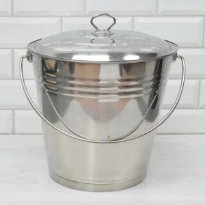 Ведро нержавейка с крышкой 24см, 6л