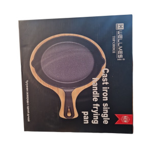 Сковородка чугунная с деревянные подставка 25см YH2325